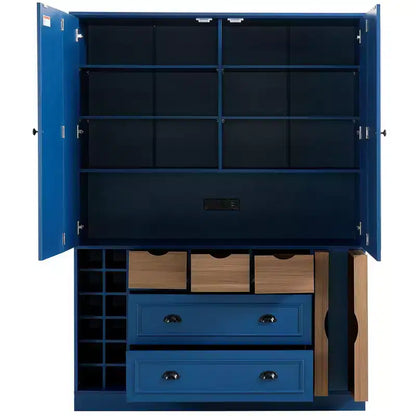 Garde-manger de cuisine autoportant de 180 cm de haut, grand buffet de salle à manger avec 4 portes pliantes, étagères – Sanzelize Design