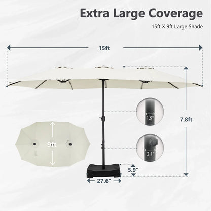 Grand Parasol Double Face de 4,5 m avec Base Incluse pour terrasse – Sanzelize Design