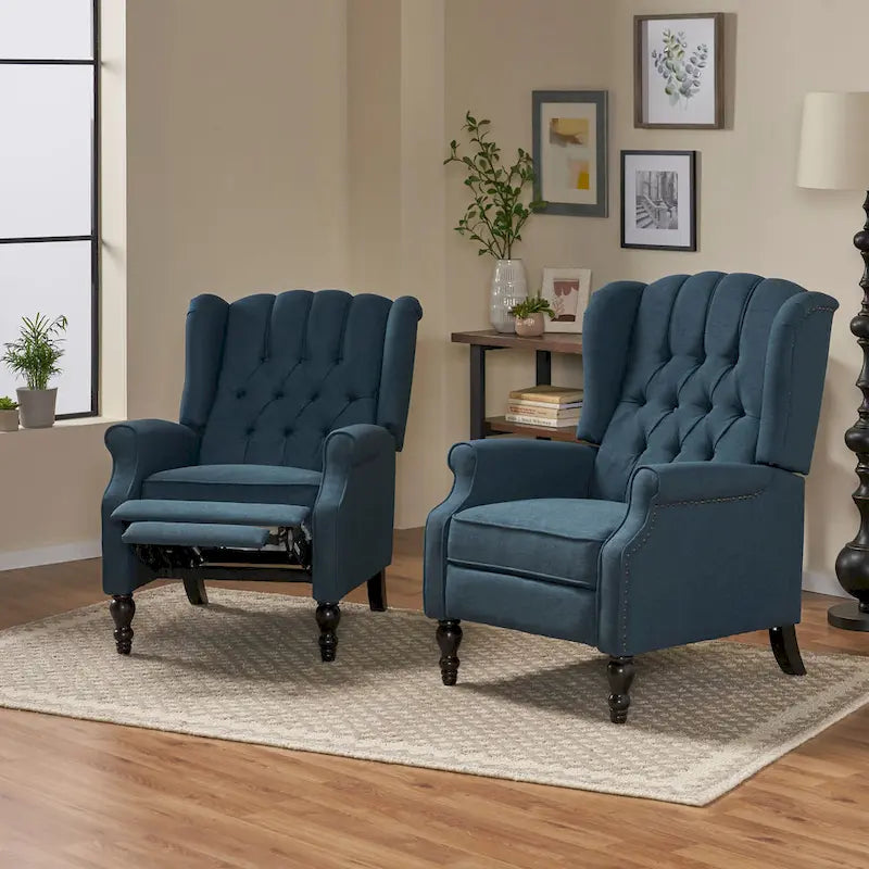 Fauteuils inclinables en tissu touffeté Walter (lot de 2) – Sanzelize Design