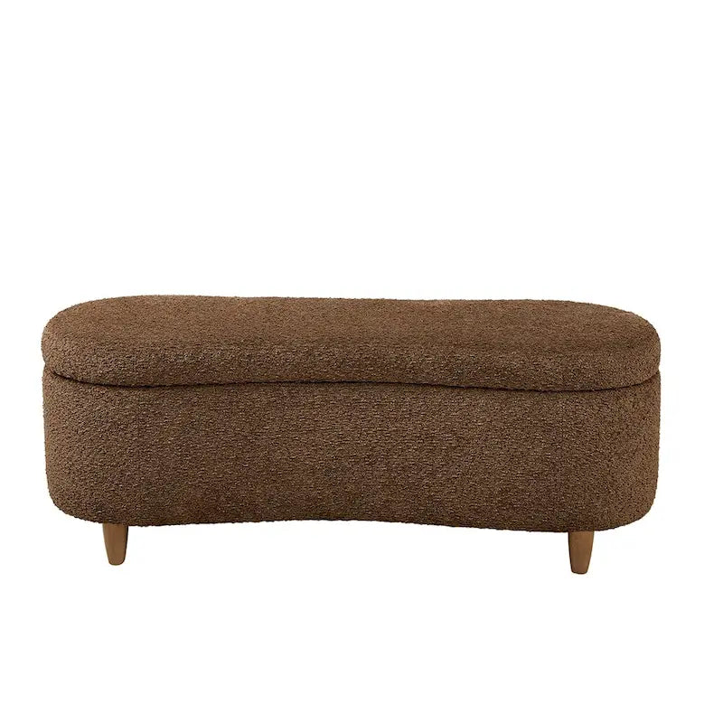 Banc de rangement rabattable Bailey Taupe Boucle – Sanzelize Design