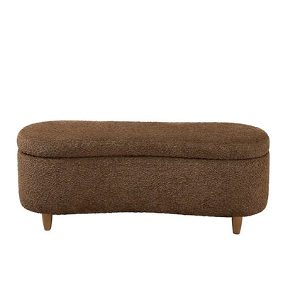 Banc de rangement rabattable Bailey Taupe Boucle – Sanzelize Design