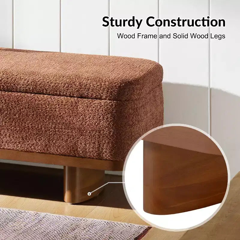 Banc à dessus rabattable Clara Simple Assemble avec cadre en bois massif – Sanzelize Design