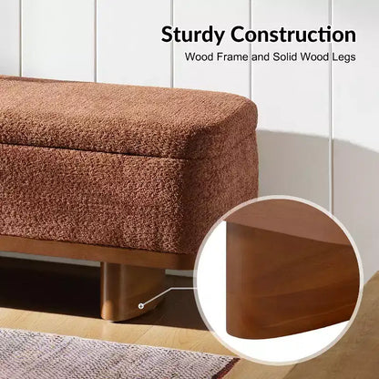 Banc à dessus rabattable Clara Simple Assemble avec cadre en bois massif – Sanzelize Design