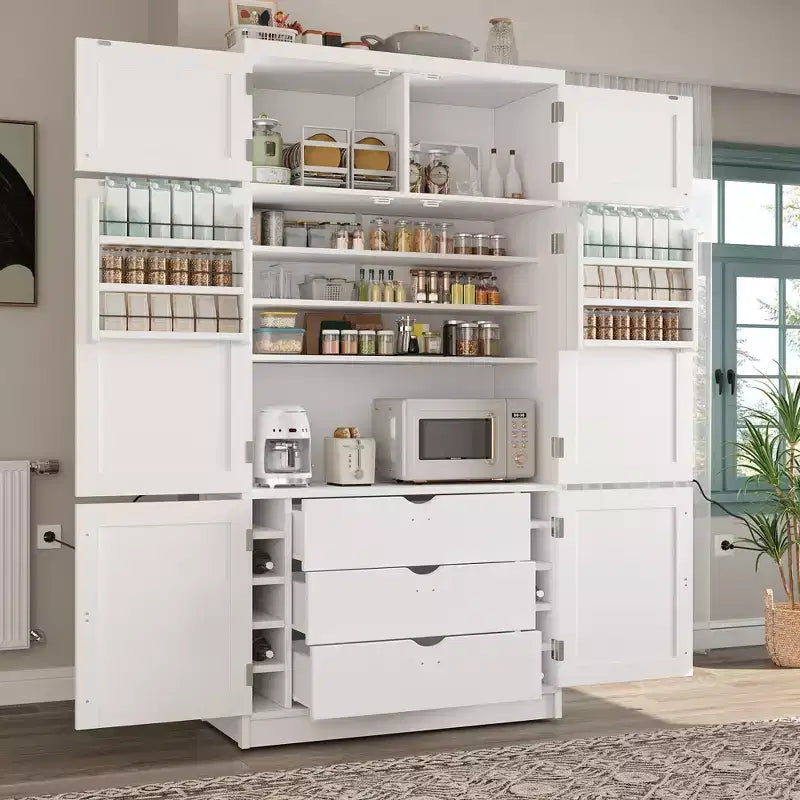 Grand meuble de garde-manger de cuisine avec prises électriques – Sanzelize Design