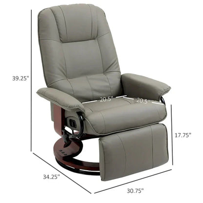 Fauteuil inclinable manuel pivotant en similicuir avec repose-pieds confortable et relaxant – Sanzelize Design