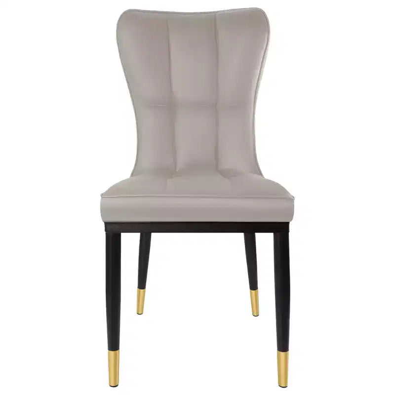 Lot de 6 chaises de salle à manger, modernes, rembourrées, en similicuir, avec haut dossier, pieds en métal – Sanzelize Design