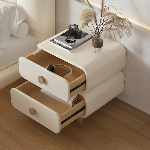 Table de chevet scandinave en similicuir avec finition en faux cuir – Sanzelize Design