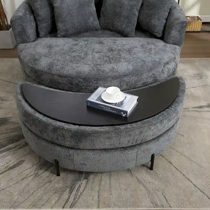 Fauteuil Moderne Rond Avec 5 Coussins Et Pouf Optionnel – Sanzelize Design