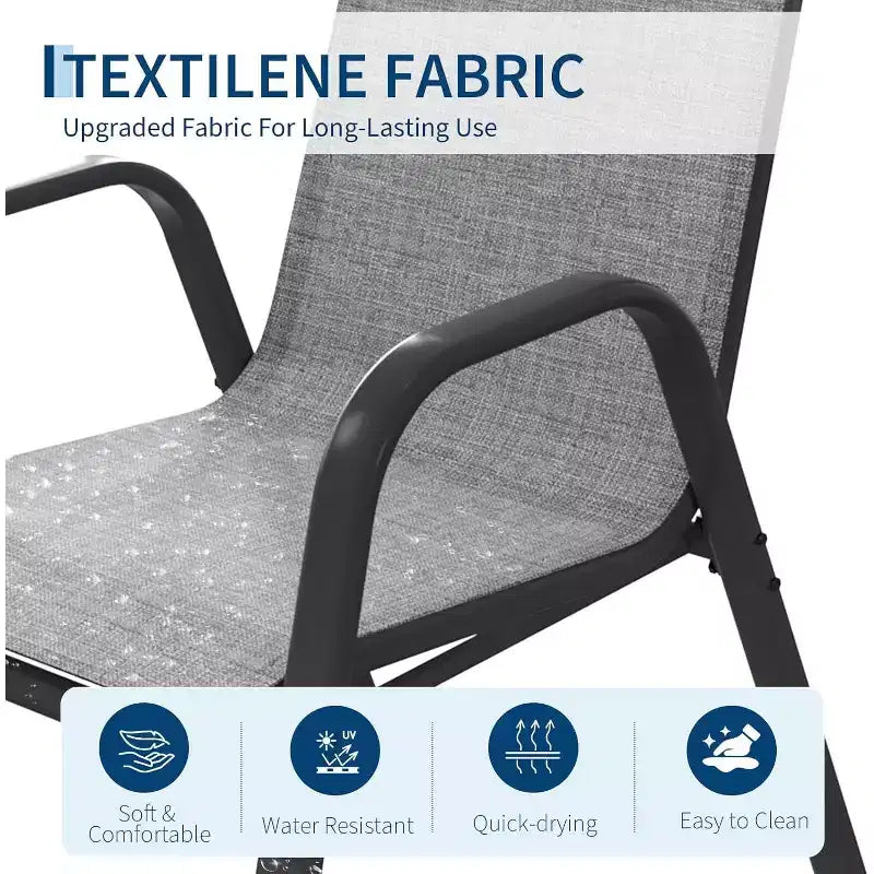 Chaises de jardin, Lot de 4/6 chaises de salle à manger empilables d'extérieur en textilène léger résistant aux – Sanzelize Design