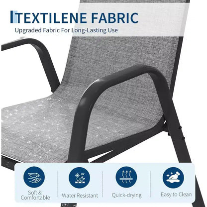 Chaises de jardin, Lot de 4/6 chaises de salle à manger empilables d'extérieur en textilène léger résistant aux – Sanzelize Design