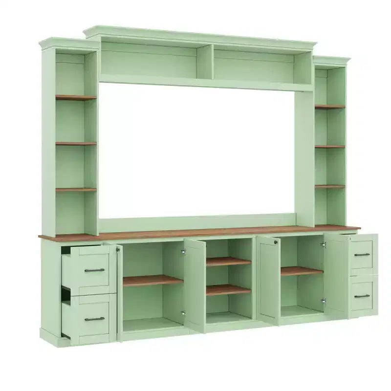 Meuble TV mural 4-en-1 de style campagnard, convient aux téléviseurs jusqu'à 178 cm – Sanzelize Design