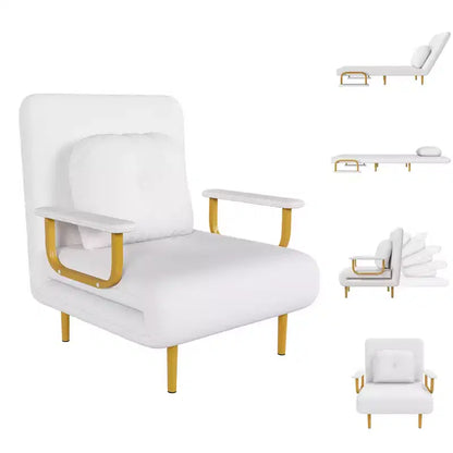 Canapé-lit pliant 3-en-1 convertible en fauteuil - Dossier réglable sur 5 positions avec oreiller – Sanzelize Design