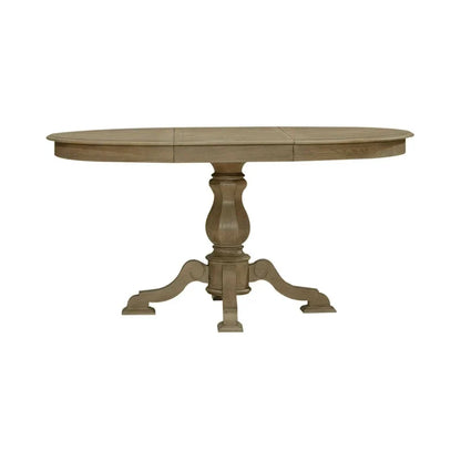 Table à dîner ronde sur pied avec rallonges escamotables - 2 finitions – Sanzelize Design