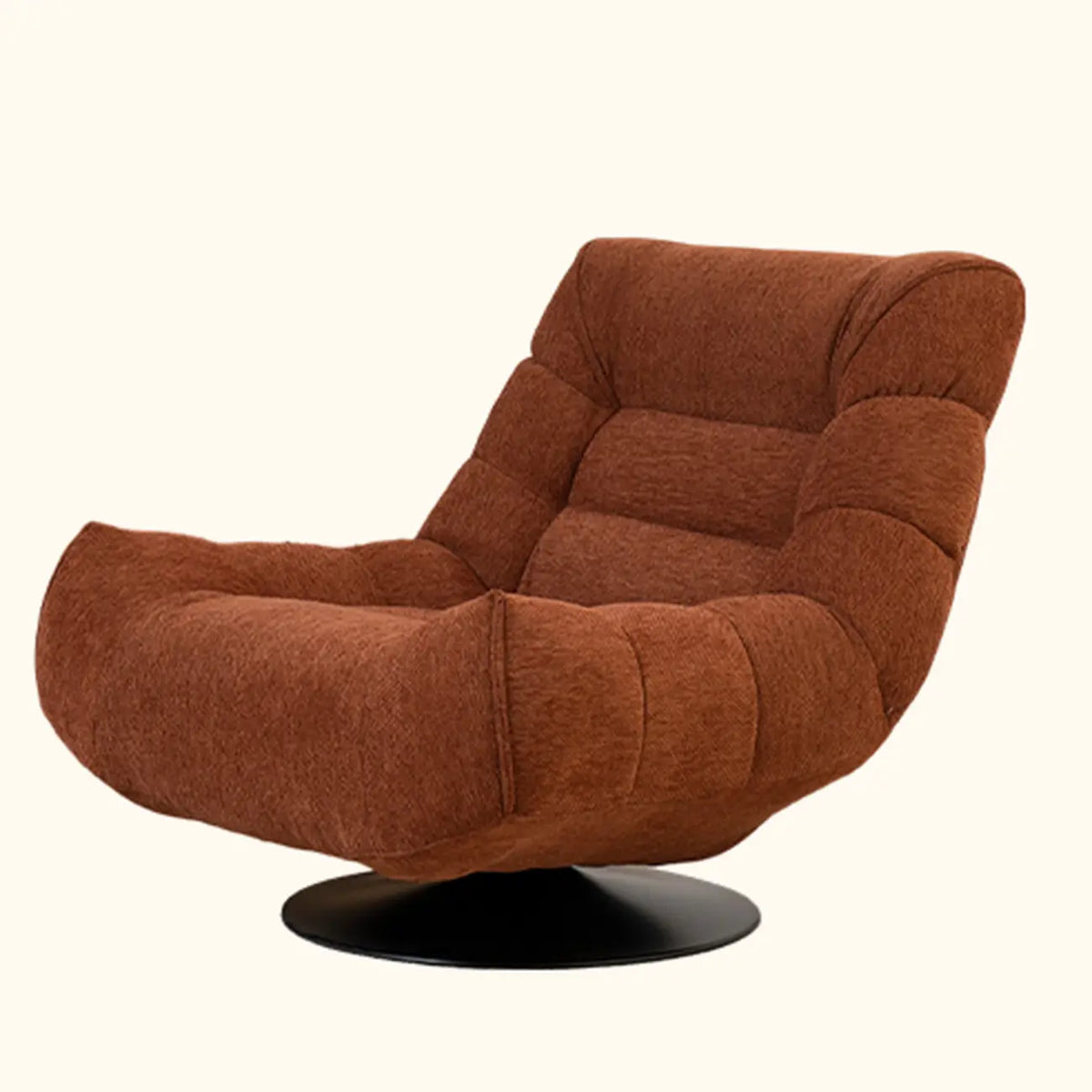 Fauteuil pivotant d'appoint en tissu chenille tufté jaune – Sanzelize Design