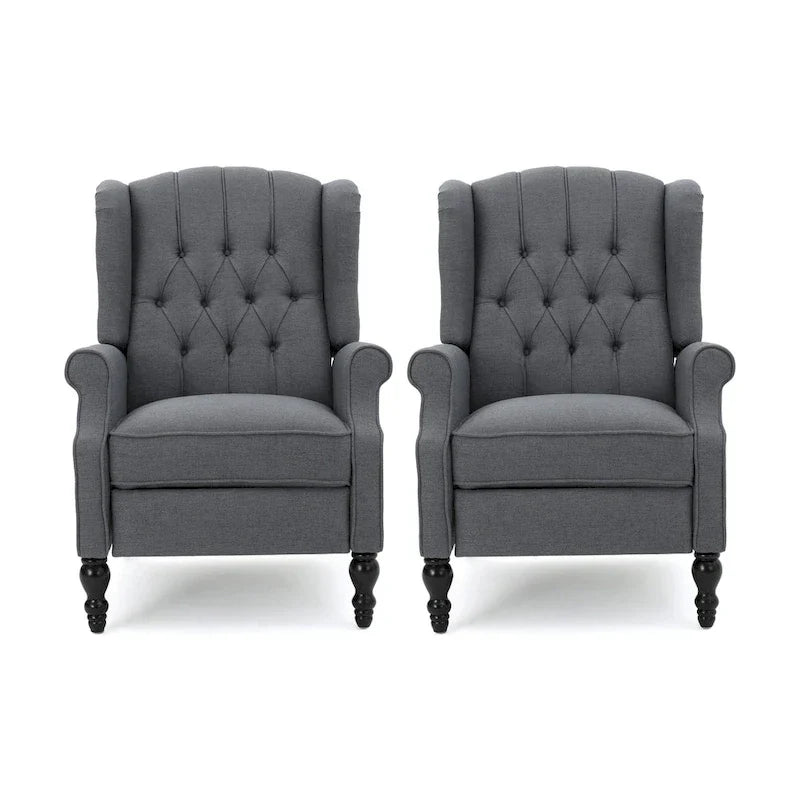 Fauteuils inclinables en tissu touffeté Walter (lot de 2) – Sanzelize Design