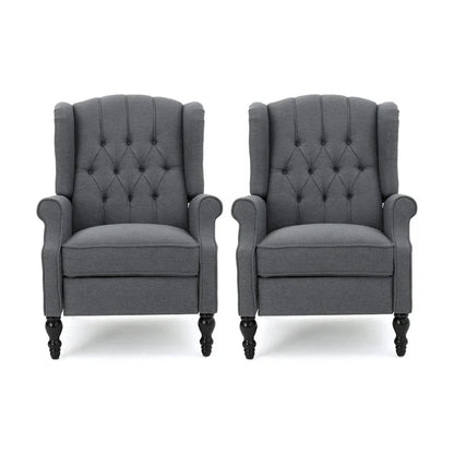 Fauteuils inclinables en tissu touffeté Walter (lot de 2) – Sanzelize Design