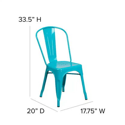 Ensemble table carrée métallique 80 cm qualité commerciale avec 4 chaises empilables pour intérieur/extérieur – Sanzelize Design
