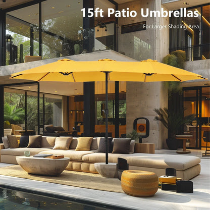 Grand Parasol Double Face de 4,5 m avec Base Incluse pour terrasse – Sanzelize Design