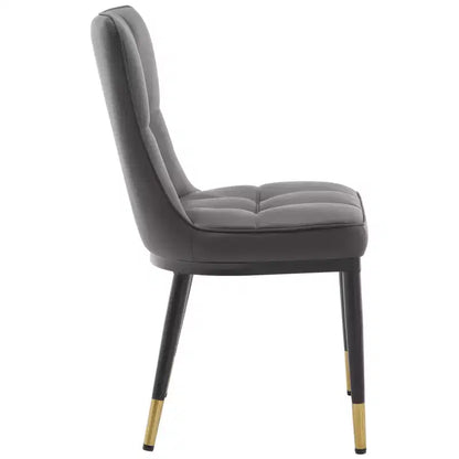 Lot de 6 chaises de salle à manger, modernes, rembourrées, en similicuir, avec haut dossier, pieds en métal – Sanzelize Design