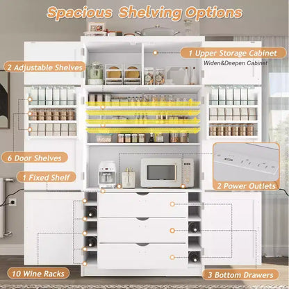 Grand meuble de garde-manger de cuisine avec prises électriques – Sanzelize Design