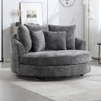 Fauteuil Moderne Rond Avec 5 Coussins Et Pouf Optionnel – Sanzelize Design