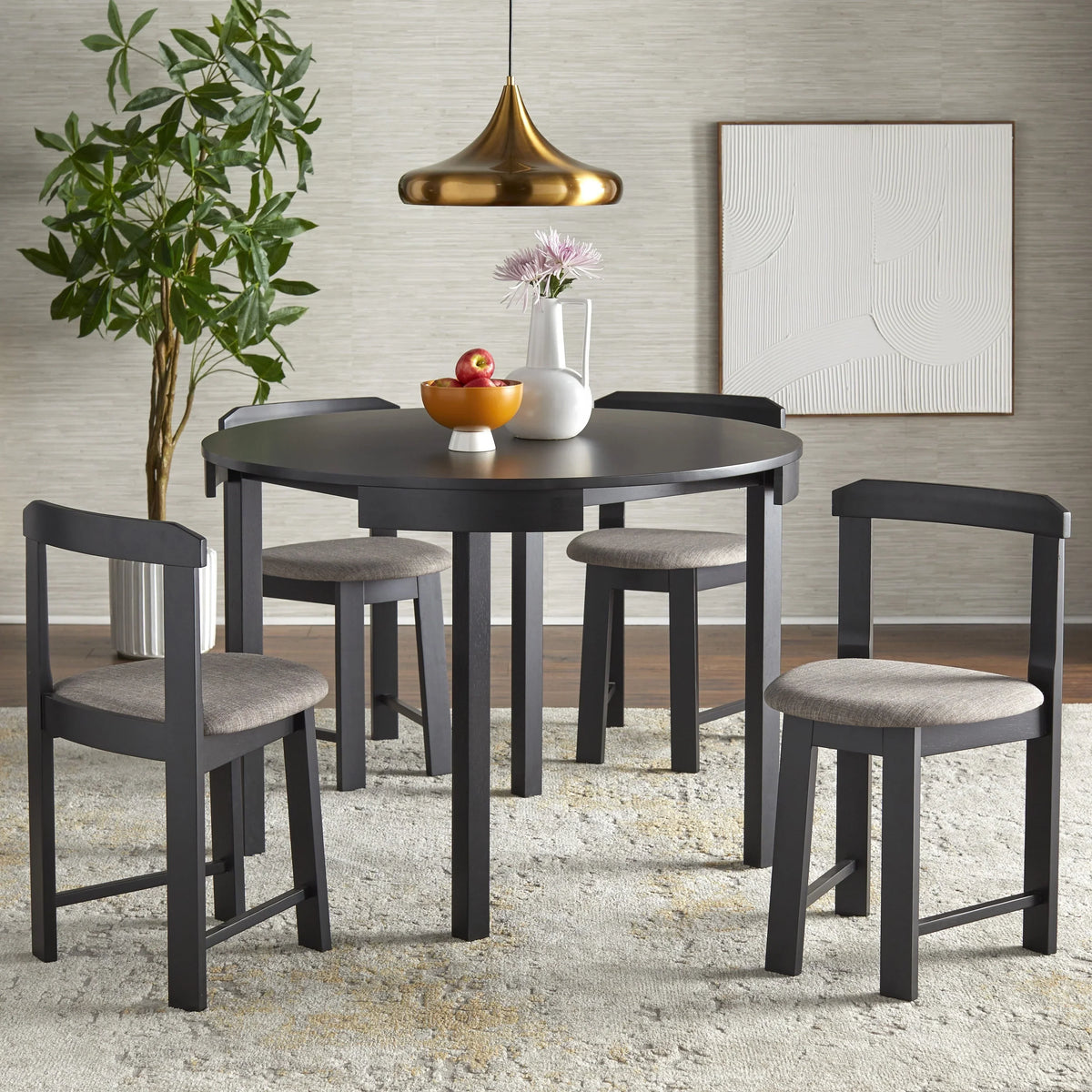 Ensemble de salle à manger rond compact 5 pièces – Sanzelize Design