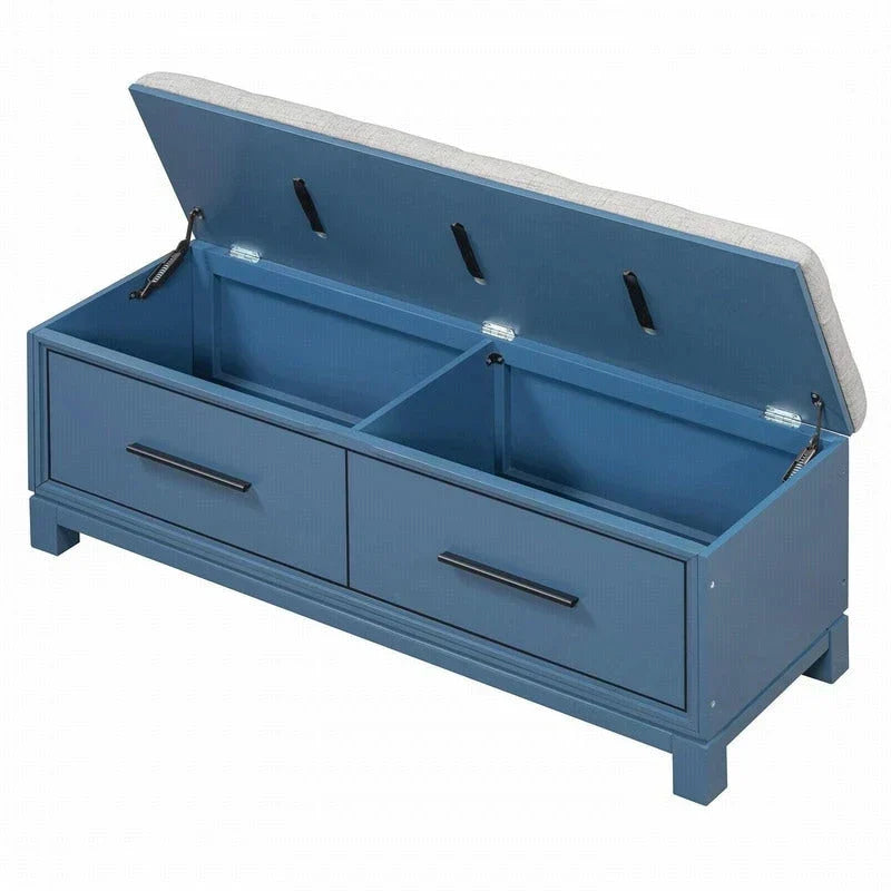 Banc à chaussures avec coussin amovible et rangement dissimulé pour l'entrée et le salon – Sanzelize Design