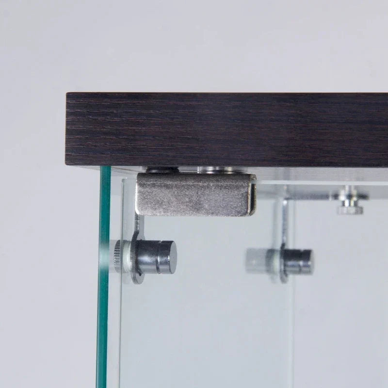 Vitrine en verre éclairée à deux portes avec 4 étagères, noire – Sanzelize Design