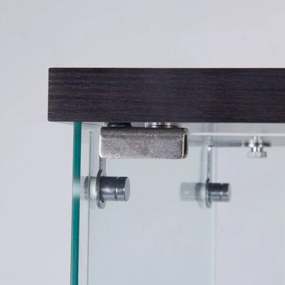 Vitrine en verre éclairée à deux portes avec 4 étagères, noire – Sanzelize Design