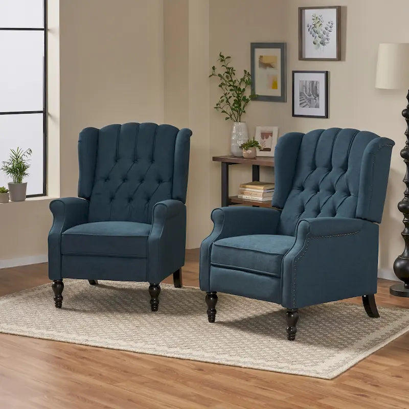 Fauteuils inclinables en tissu touffeté Walter (lot de 2) – Sanzelize Design