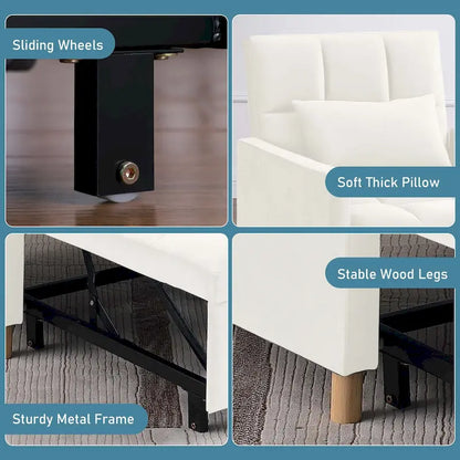 Canapé-Lit Convertible une Place avec Oreiller – Sanzelize Design