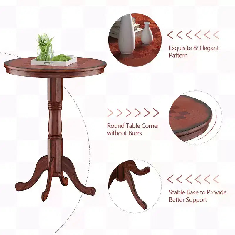 Ensemble de table de pub 5 pièces Table ronde de 76 cm de hauteur de bar et 4 tabourets de bar pivotants – Sanzelize Design