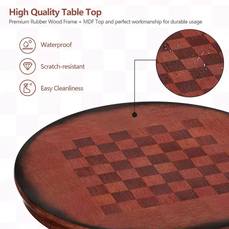 Ensemble de table de pub 5 pièces Table ronde de 76 cm de hauteur de bar et 4 tabourets de bar pivotants – Sanzelize Design