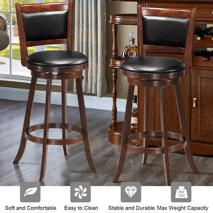 Ensemble de table de pub 5 pièces Table ronde de 76 cm de hauteur de bar et 4 tabourets de bar pivotants – Sanzelize Design
