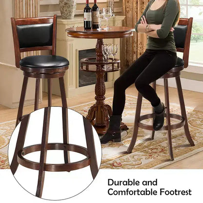 Ensemble de table de pub 5 pièces Table ronde de 76 cm de hauteur de bar et 4 tabourets de bar pivotants – Sanzelize Design