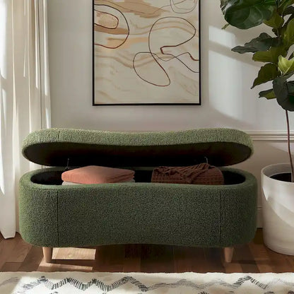Banc de rangement rabattable Bailey Taupe Boucle – Sanzelize Design