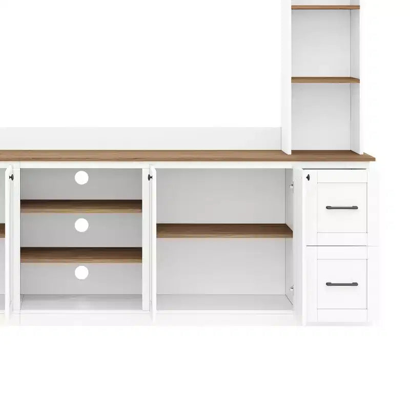 Meuble TV mural 4-en-1 de style campagnard, convient aux téléviseurs jusqu'à 178 cm – Sanzelize Design