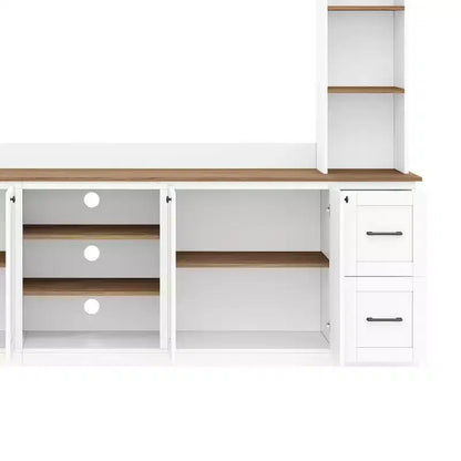 Meuble TV mural 4-en-1 de style campagnard, convient aux téléviseurs jusqu'à 178 cm – Sanzelize Design