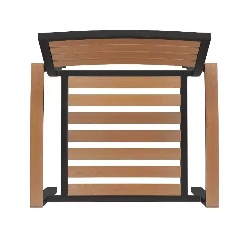 Ensemble table de jardin 7 pièces - 4 chaises empilables en teck synthétique imitation bois – Sanzelize Design