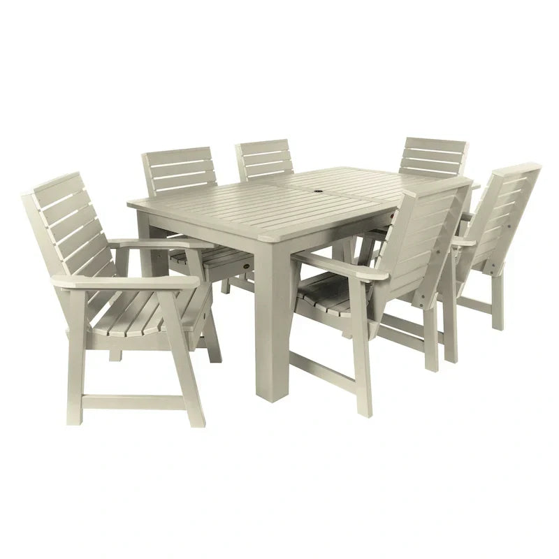 Ensemble de salle à manger d'extérieur 7 pièces, table 107 x 183 cm – Sanzelize Design