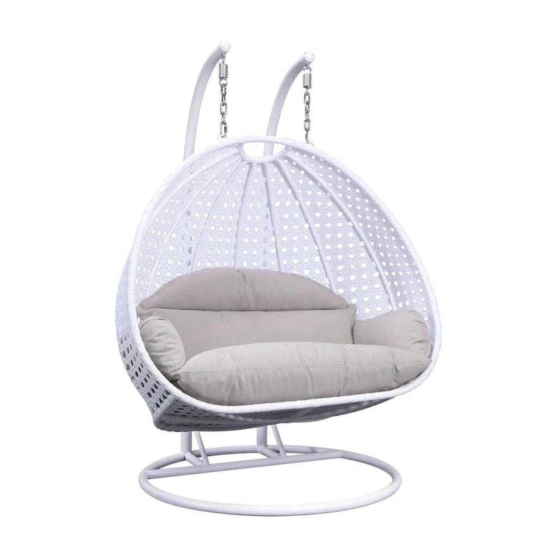 Fauteuil suspendu œuf 2 places avec support - Balançoire / hamac de jardin en rotin osier pour extérieur/intérieur avec – Sanzelize Design