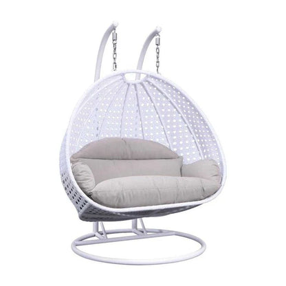 Fauteuil suspendu œuf 2 places avec support - Balançoire / hamac de jardin en rotin osier pour extérieur/intérieur avec – Sanzelize Design