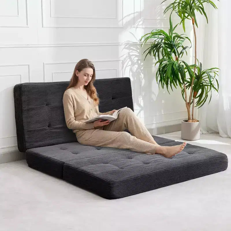 Canapé-lit pliable en mousse à mémoire de forme 99 x 190 cm - Matelas capitonné de 15,2 cm – Sanzelize Design
