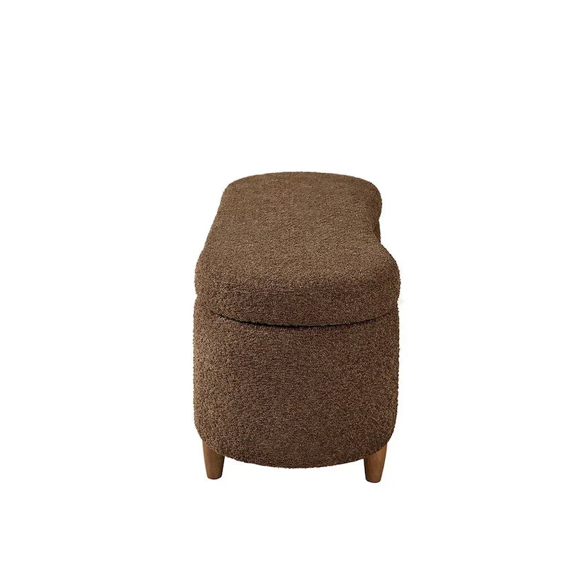 Banc de rangement rabattable Bailey Taupe Boucle – Sanzelize Design