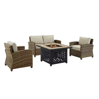 Ensemble de foyer extérieur en acier Bradenton 4 pièces – Sanzelize Design