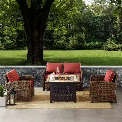 Ensemble de foyer extérieur en acier Bradenton 4 pièces – Sanzelize Design