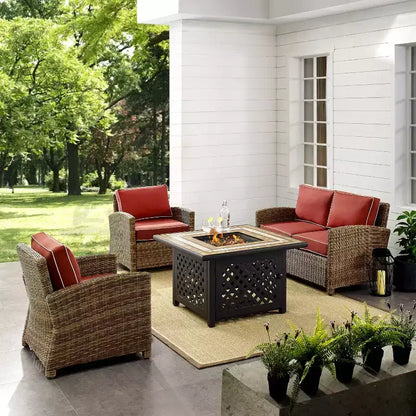 Ensemble de foyer extérieur en acier Bradenton 4 pièces – Sanzelize Design