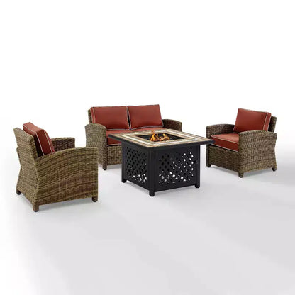 Ensemble de foyer extérieur en acier Bradenton 4 pièces – Sanzelize Design