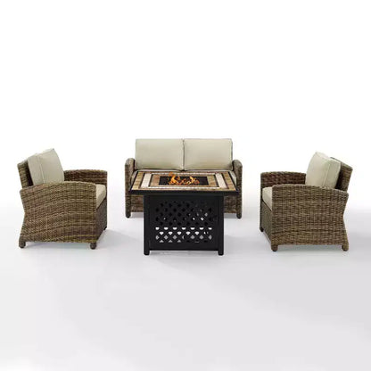 Ensemble de foyer extérieur en acier Bradenton 4 pièces – Sanzelize Design