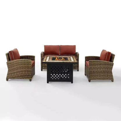 Ensemble de foyer extérieur en acier Bradenton 4 pièces – Sanzelize Design